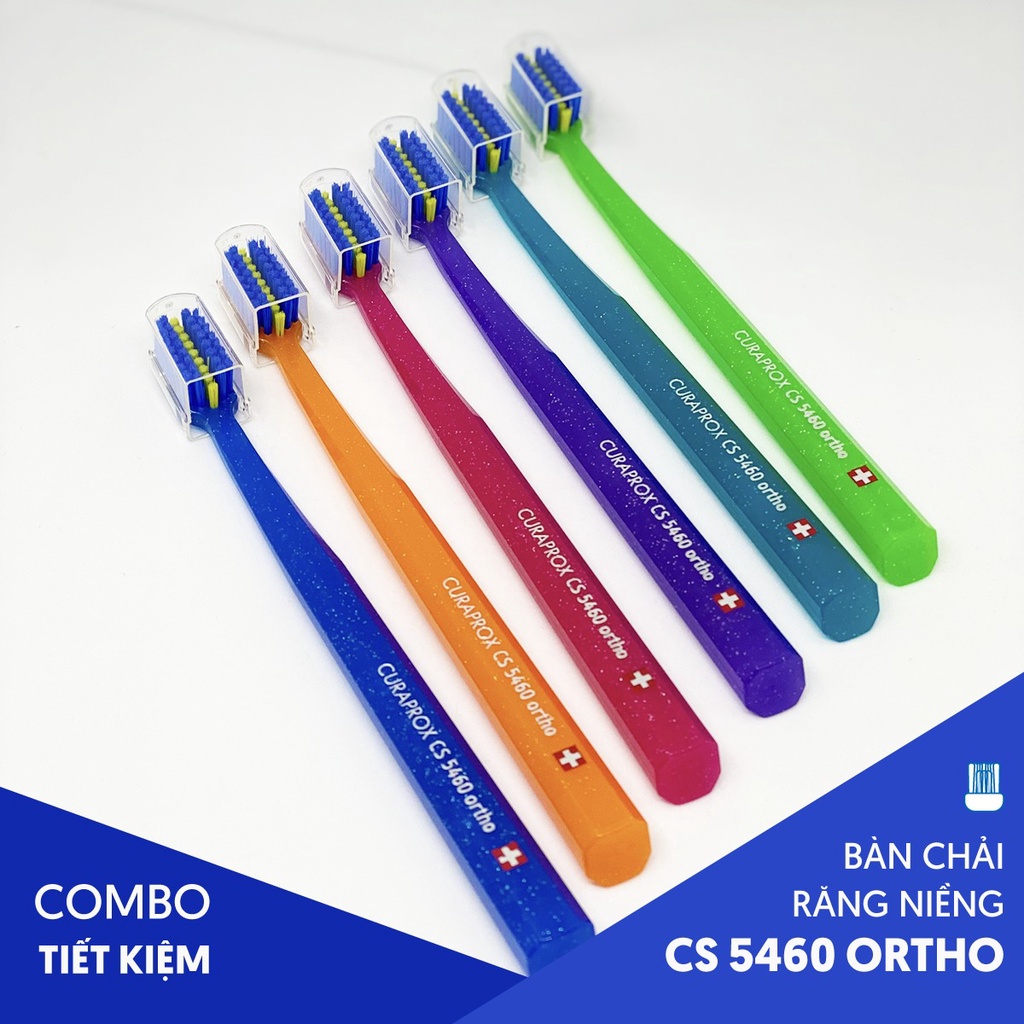 Combo Bàn chải cho răng niềng CURAPROX CS 5460 Ortho Ultra Soft