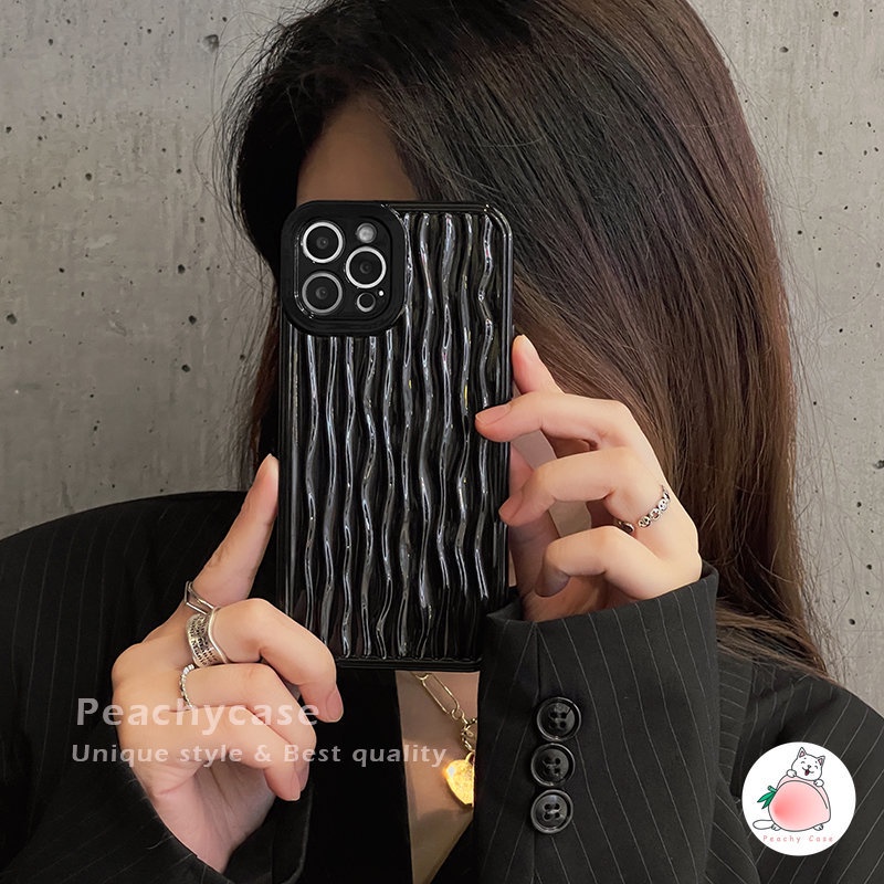 Ốp Điện Thoại TPU Mềm Bảo Vệ Camera Màu Đen Bóng Cho iPhone 14 13 Mini 12 Pro Max 11 Xr Xs Max X 12Mini