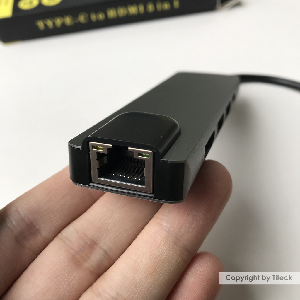 Cáp chuyển đổi Type c to HDMI, LAN, USB 3.0, USB C 5in1 vỏ nhôm cao cấp