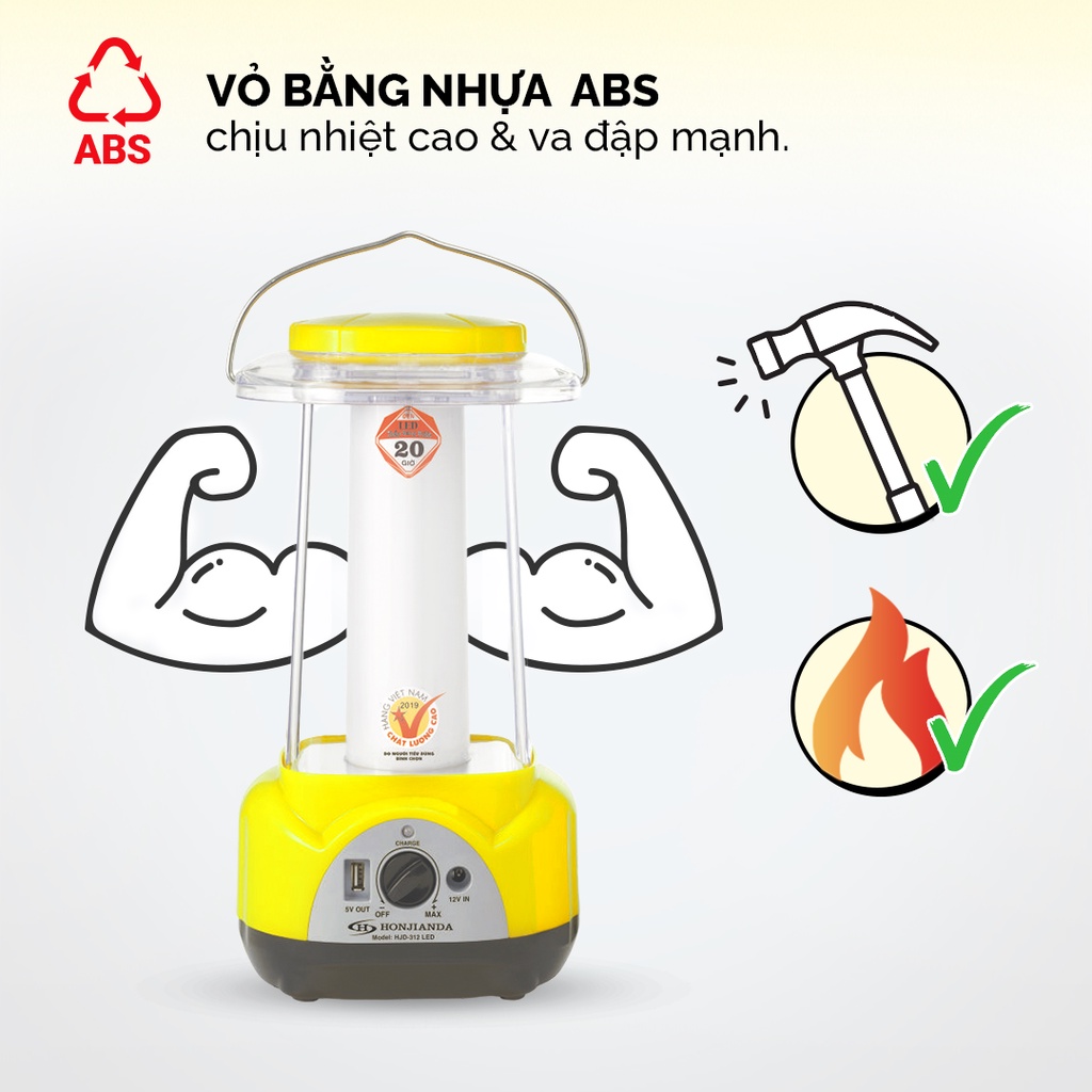 Đèn sạc tích điện đa năng Honjianda HJD-312 72 bóng LED siêu sáng