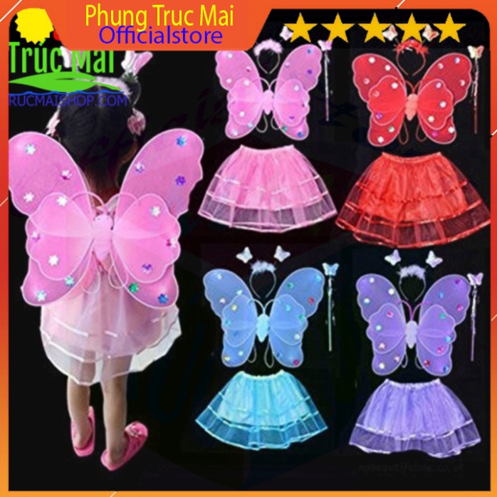 Bộ váy cánh tiên cánh bướm thời thượng có đèn cho bé