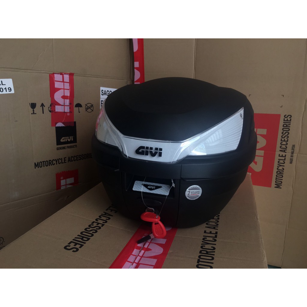 Thùng givi B27NT 27lit, thùng kèm đế đệm, bát gắn, mẫu givi cao cấp bảo hành 2 năm