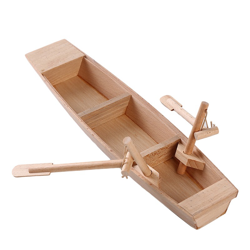Mô Hình Thuyền Gỗ Mini Nhiều Màu Sắc Dùng Để Trang Trí