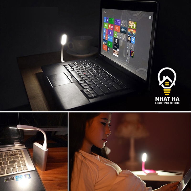 Đèn Led USB mini siêu sáng Nhật Hạ cắm vào laptop PC Sạc dự phòng Củ sạc làm Đèn ngủ - Giao Màu Ngẫu Nhiên