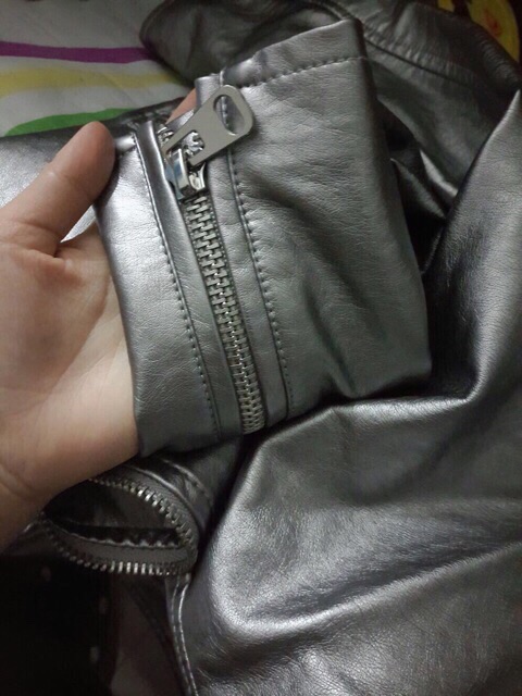 Áo da ánh bạc + hồng + da + vàng đồng