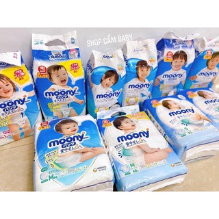 (Cộng Miếng) Tã Bỉm Moony nội địa Nhật đủ size dán/quần NB96, S90, M64, M68, L58, L50, XL44