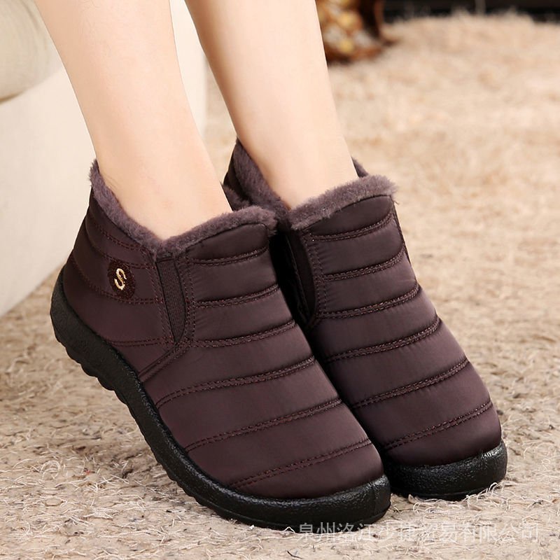 Giày vải cotton chống trượt không thấm nước ấm áp thời trang mùa đông cho nữ