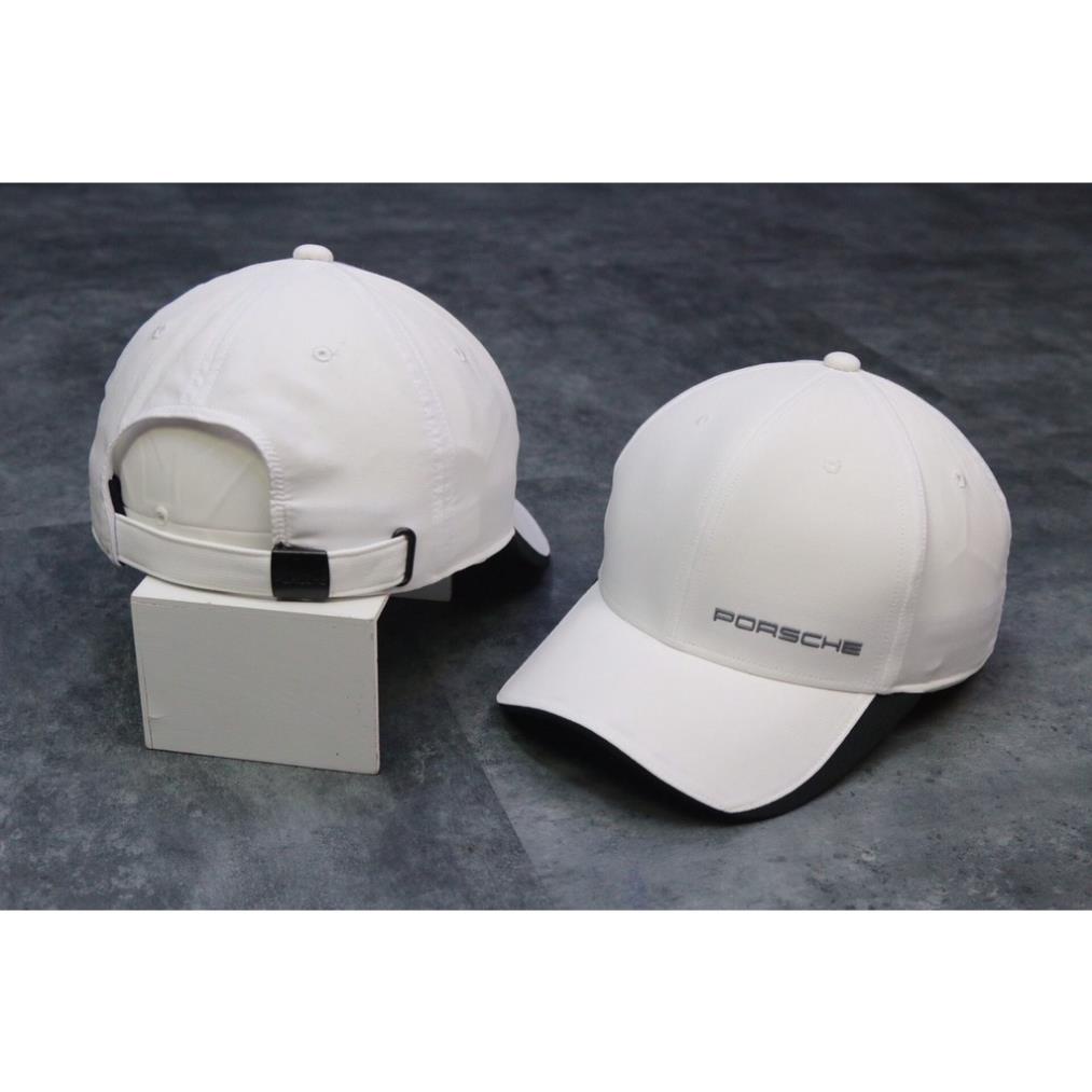 Nón kết Pors Che chất dù cao cấp, logo in nổi, khoá cài kim loại. Nón free size