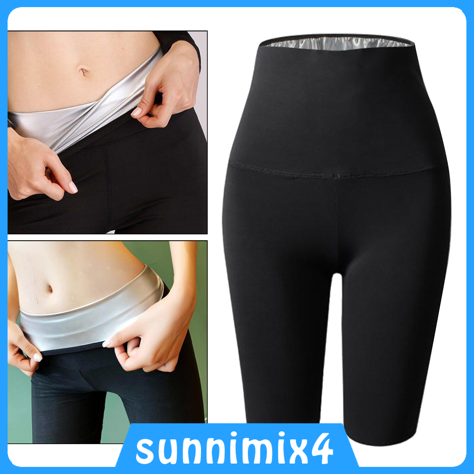 [H₂Sports&Fitness]Women Sauna Sweat Pants Training Yoga Leggings Gym Fitness Exercise Pants Workout Thermo Hot Body Shaper Sweat Pants Cycling, Running