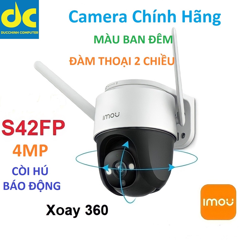 Camera  Ngoài Trời có màu ban đêm WIFI IMOU S42FP 2K 4MP xoay 360