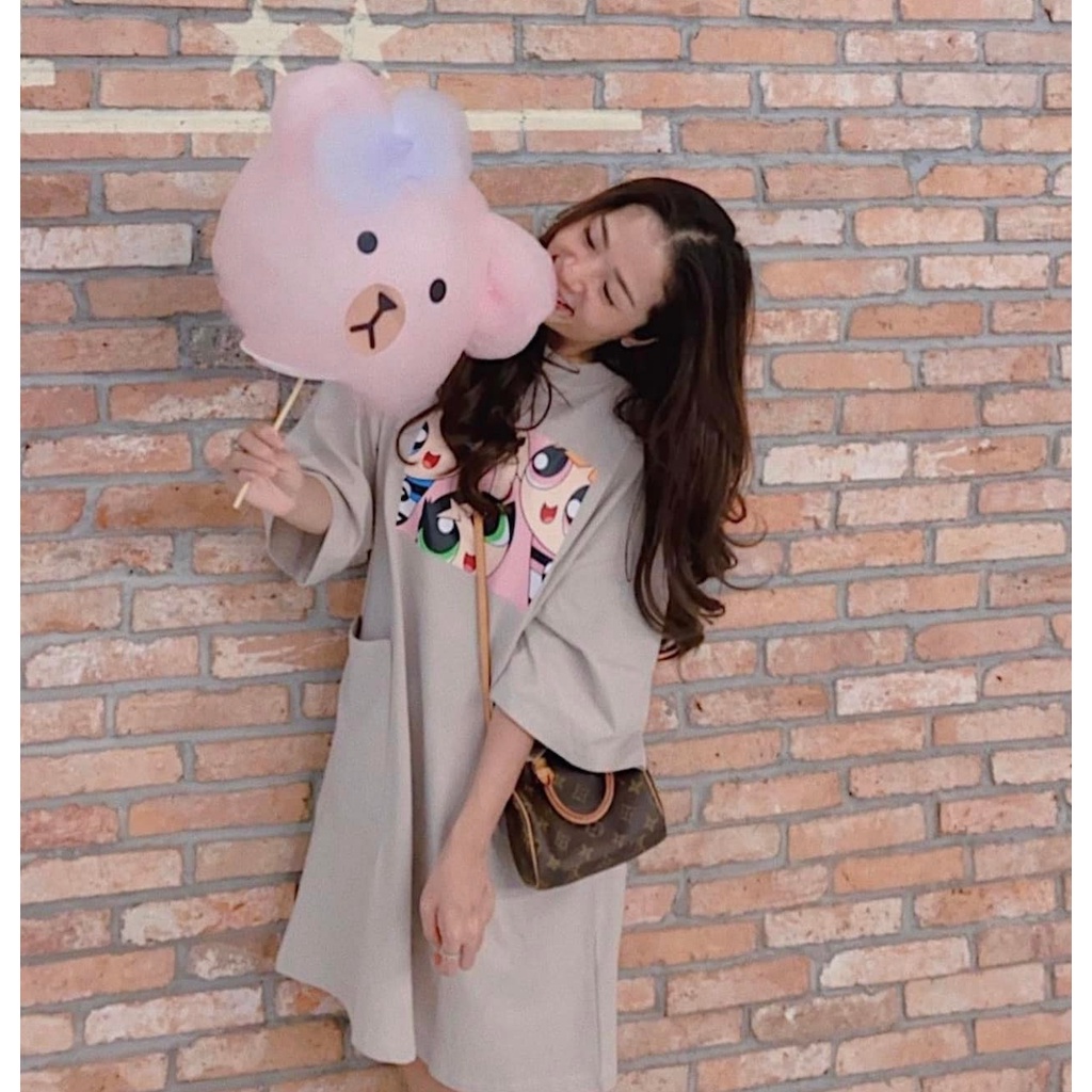 MYA - Váy Đầm Cotton Thun 4 Chiều PowerPuff Girl Basic Dáng Suông Cho Mẹ