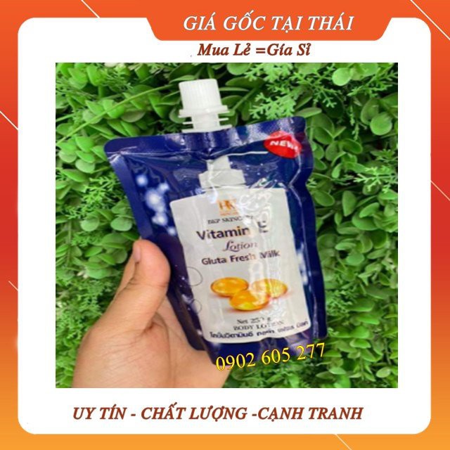 [hàng chính hãng] Sữa dưỡng thể Vitamin E Gluta Fresh Milk Thái Lan dưỡng trắng & làm mịn màng da 250ml | BigBuy360 - bigbuy360.vn