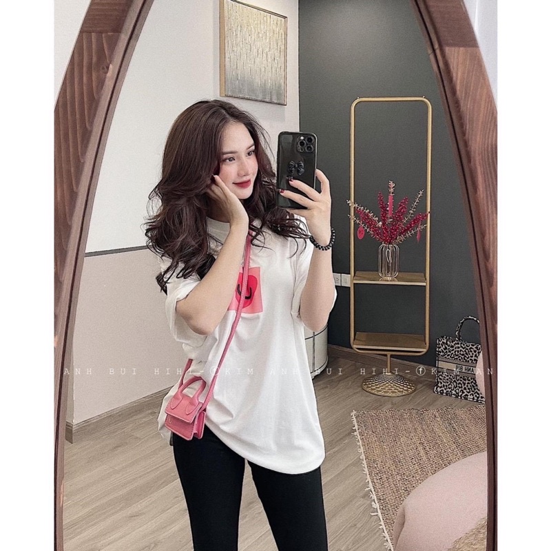 Set áo tim vuông hồng và chữ LOVE+ quần legging dài TTS878