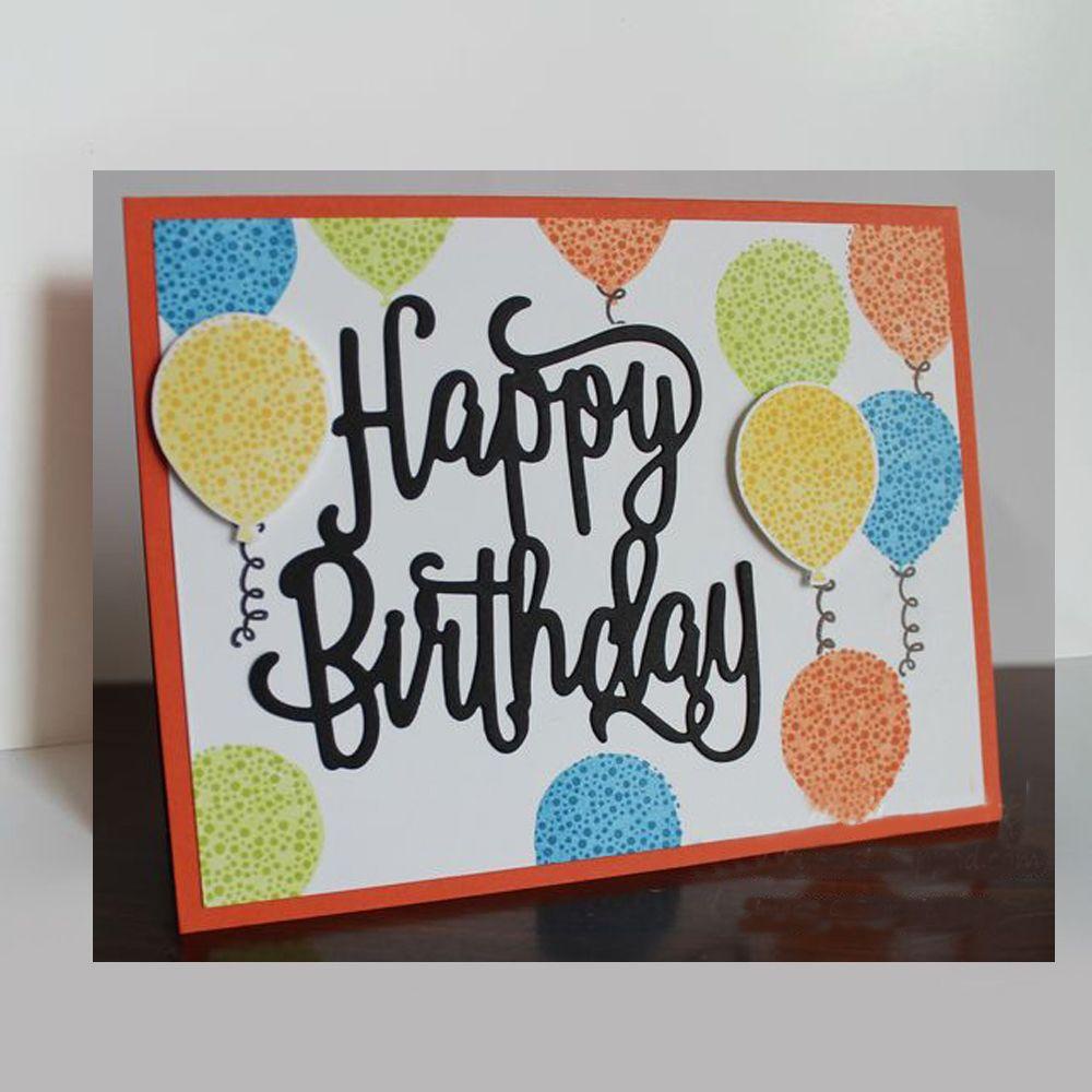 Khuôn Cắt Giấy Làm Từ Kim Loại Hình Chữ Happy Birthday Trang Trí Scrapbook