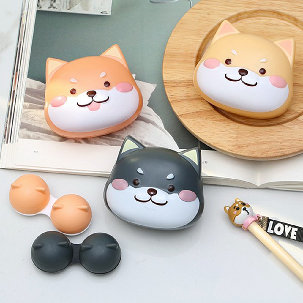 Hộp đựng kính áp tròng có gương kiểu dáng dễ thương