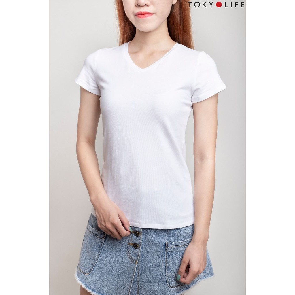 [Mã WABRTKL11 giảm 10% đơn 250K] Áo T-Shirt Nữ cổ tim TOKYOLIFE G1/I9TSH500G | BigBuy360 - bigbuy360.vn