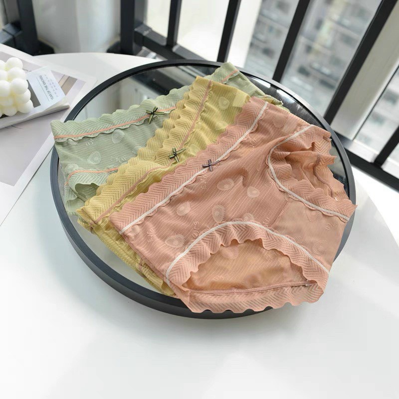 Quần lót nữ su ren xuyên thấu BỘ 10, QUẦN lót của nữ sexy quyến rũ co dãn 2107 sịp xì mềm mại mát lạnh mùa hè