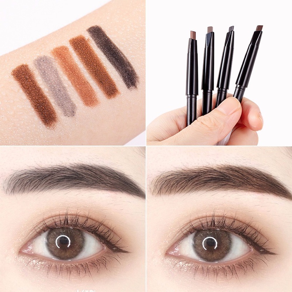 Bút Chì Kẻ Lông Mày Hai Đầu Xoay Tự Động Nhiều Màu Tùy Chọn