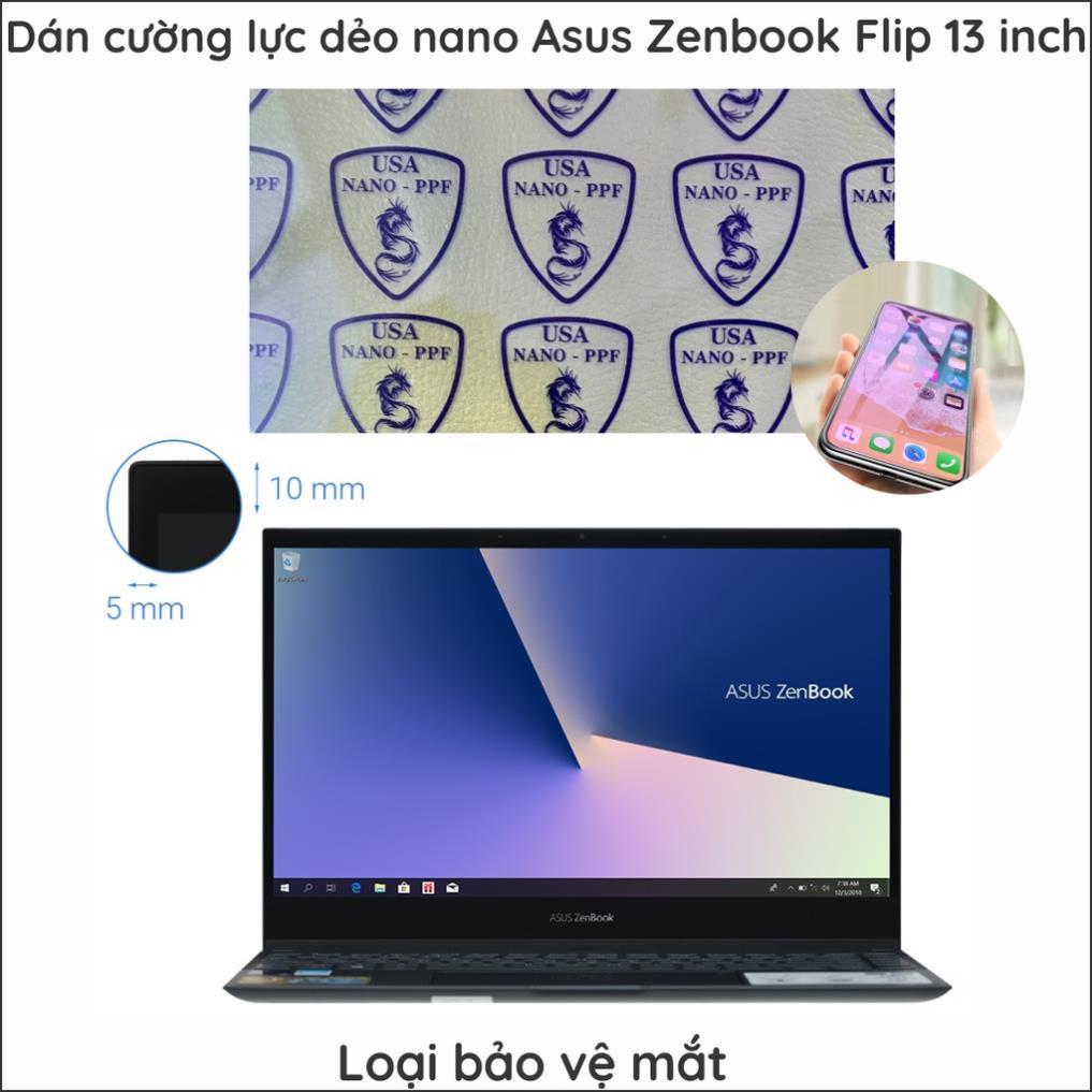 Dán cường lực màn hình Laptop Asus Zenbook Flip 13inch dẻo nano chuẩn 9H+ siêu bền bỉ, chống sứt mẻ, siêu trong suốt