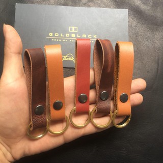 [Freeship Từ 99K]  Móc treo chìa khóa da bò GOLDBLACK 100%