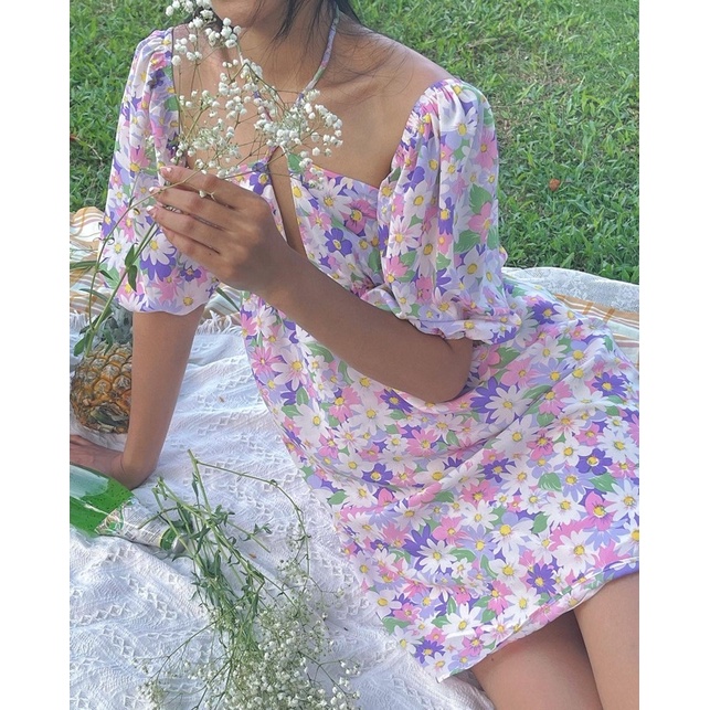ĐẦM BABYDOLL THIẾT KẾ CUT OUT BUỘC CỔ FLOREST DRESS