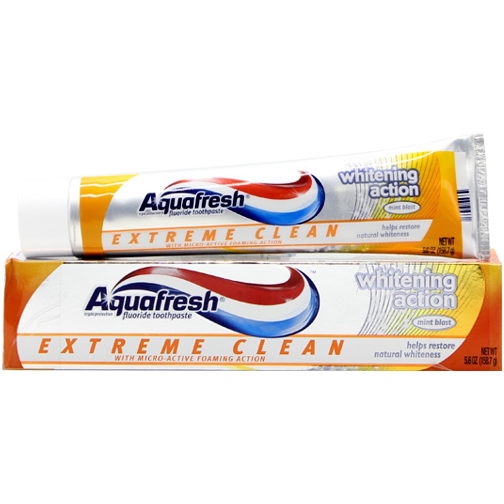 Kem đánh răng Aquafresh Extreme Clean Whitening Action - Mỹ - 158.7g