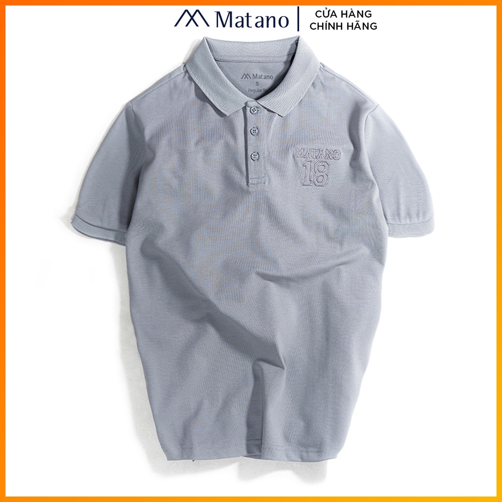 Áo thun polo nam có cổ đẹp MATANO - Áo phông polo nam cổ trụ bẻ ngắn tay thêu ngực thanh lịch vải cá sấu cotton 031