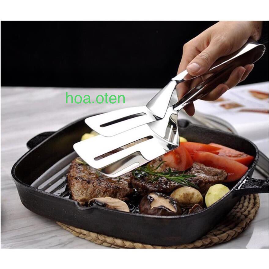 Kẹp lật đồ ăn kẹp Inox chống gỉ chuyên dùng Rán Nướng Xúc Pizza tiện lợi