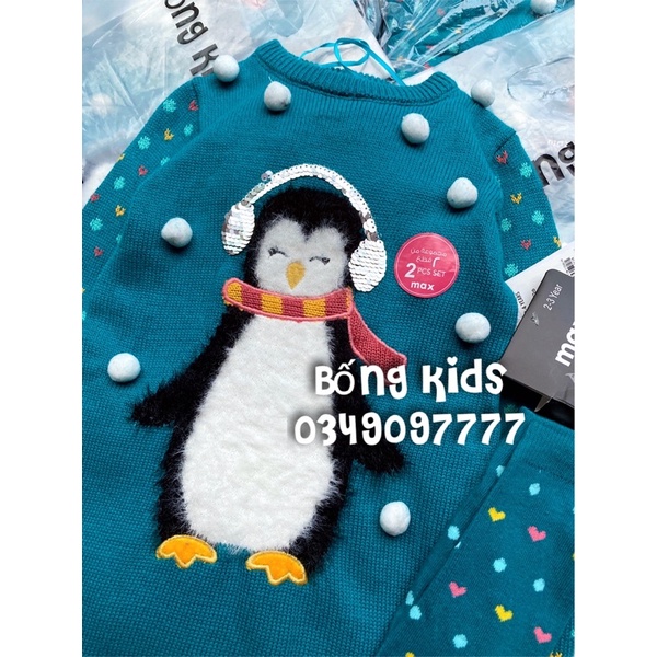 Váy Len Bé Gái Cánh Cụt Xanh Dương MAX