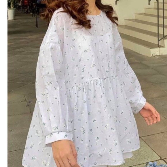 Áo babydoll xô thêu hoa siêu điệu.Áo babydoll kiểu cách thêu hoa tay bồng siêu xinh
