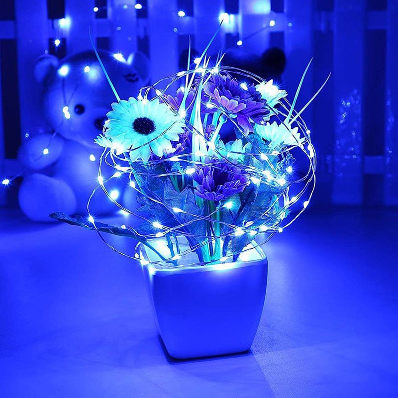 Dây đèn led dài 10m chạy pin 3AA hỗ trợ trang trí nội thất