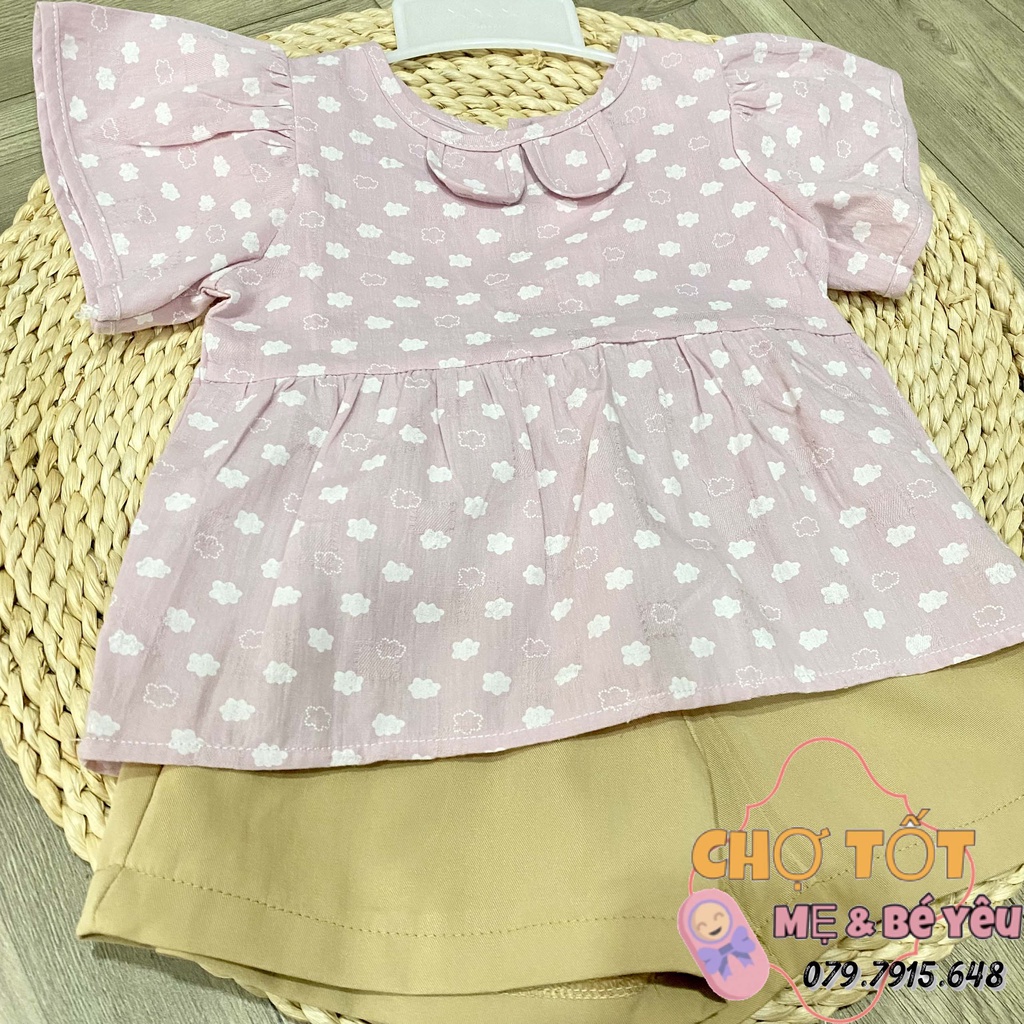 Set bộ short bé gái áo xô vải thiết kế (1-5)