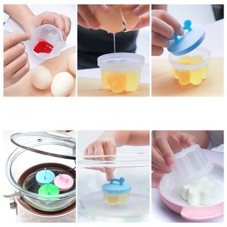 Bộ Khuôn hấp trứng, làm đậu hũ, làm bánh flan, pudding cho bé (4 khuôn tặng kèm chổi phết silicon)