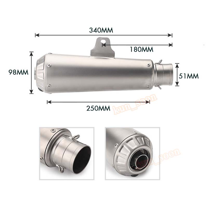 Ống giảm thanh xả xe máy cho r3 r25 mt03 gsx250r dl250 sửa đổi ống xả