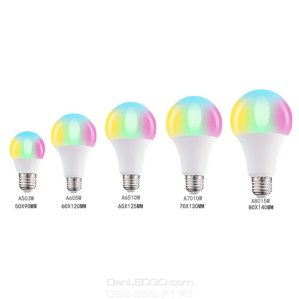 Bóng Đèn LED Búp Tròn 16 Triệu Màu RGB Kèm Remote Chuôi E27