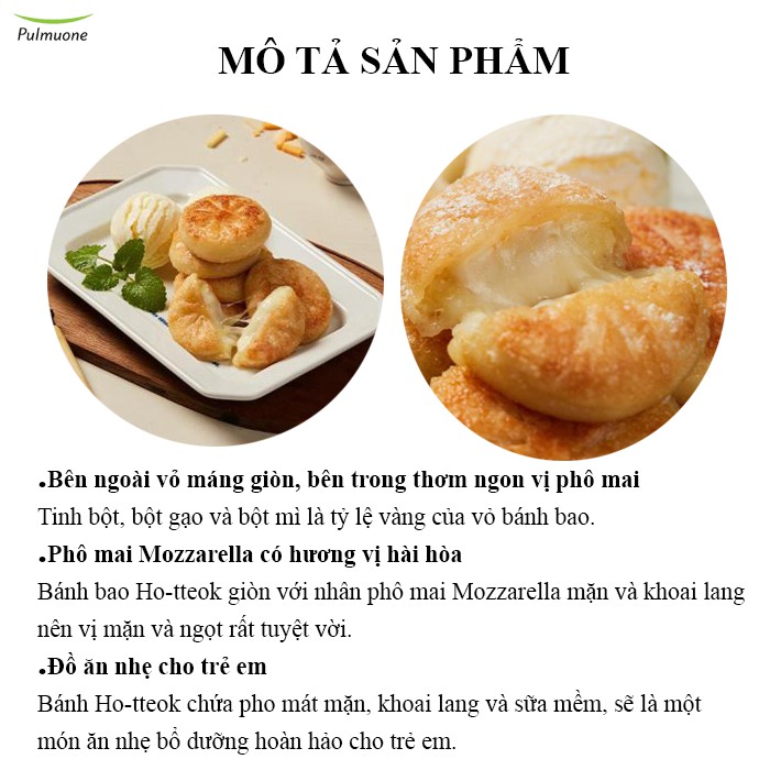 [Hỏa tốc Hà Nội-HCM] [TẶNG BỘ ĐŨA THÌA ĐƠN TRÊN 180K] Bánh bao Ho-tteok nhân phô mai Mozzarella Pulmuone