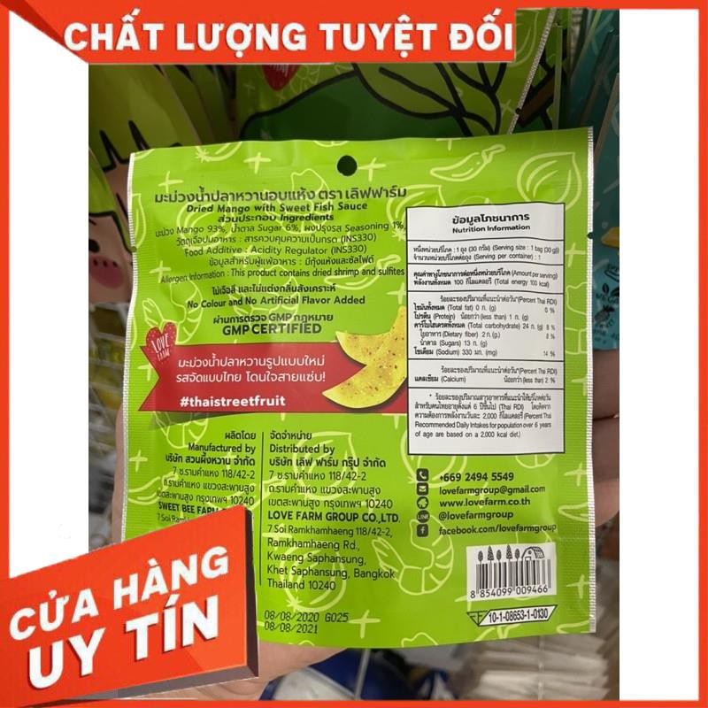 [Ăn vặt] Trái cây sấy dẻo Love Farm hàng Thái Lan