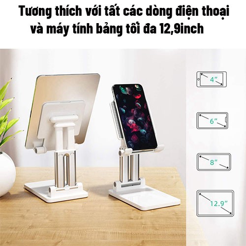 Giá đỡ điện thoại để bàn, giá đỡ điện thoại dễ dàng gấp gọn thông minh tiện lợi chất liệu nhựa cao cấp