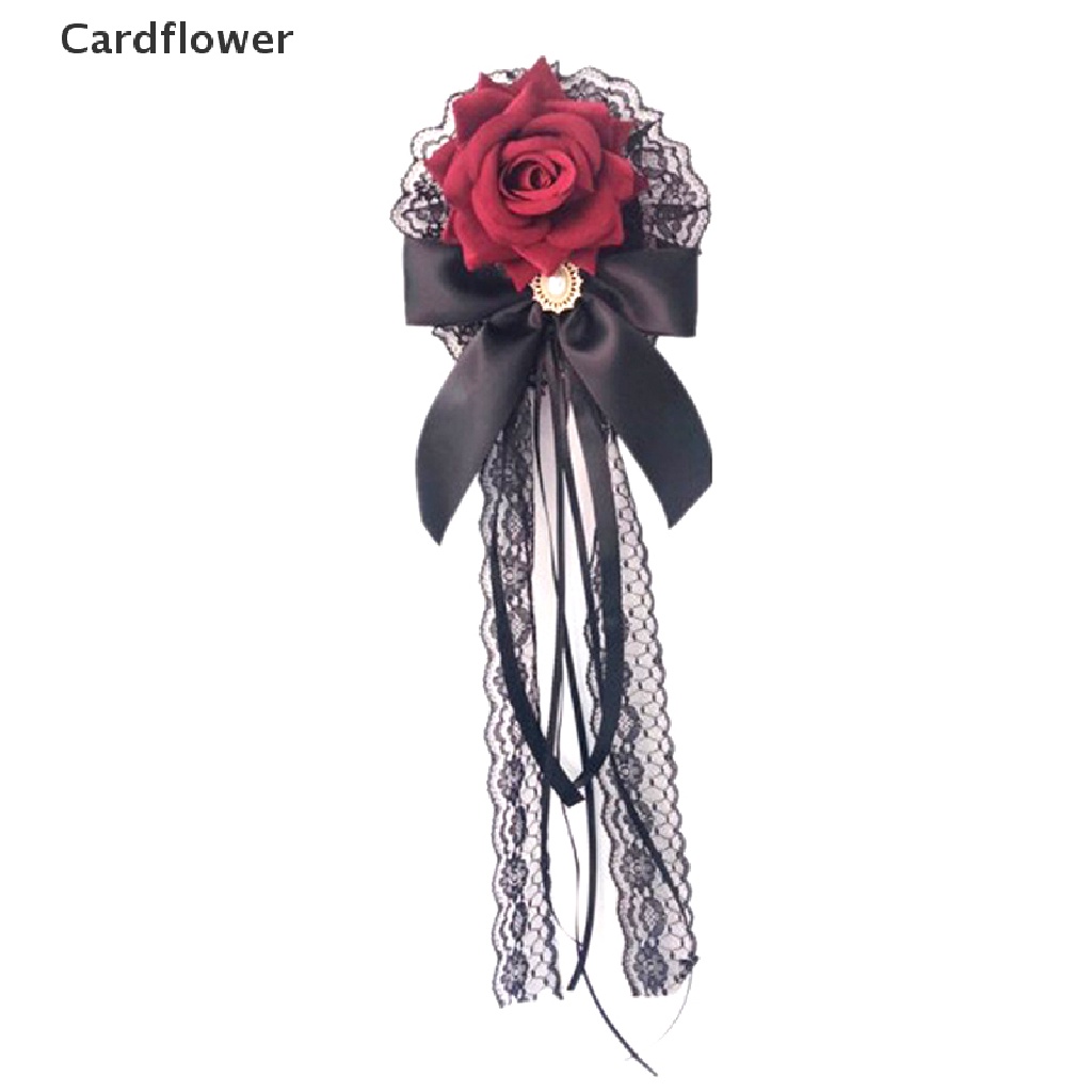 &lt; Cardflower &gt; Kẹp Tóc Hình Hoa Hồng Vải Ren / Bướm Phong Cách Gothic Cho Nữ