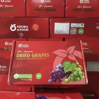 (SỈ_ LẺ) [DATE 2020] NHO KHÔ NGUYÊN CÀNH DRIED GRAPES ADORA HỘP 1KG NỘI ĐỊA ÚC