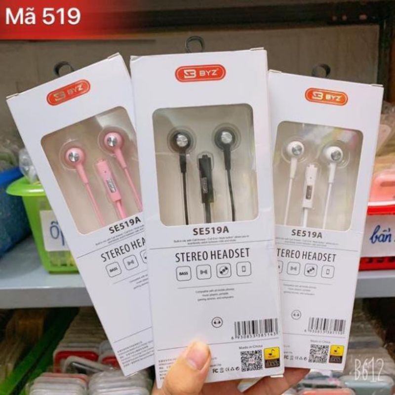 Tai Nghe Nhét Tai BYZ SE519 Super Bass Hàng Chính Hãng