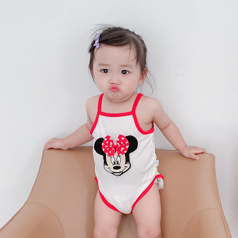 Áo liền quần Tay Ngắn Kèm Nón Họa Tiết Hoạt Hình Đáng Yêu Thời Trang Mùa Hè Cho Bé