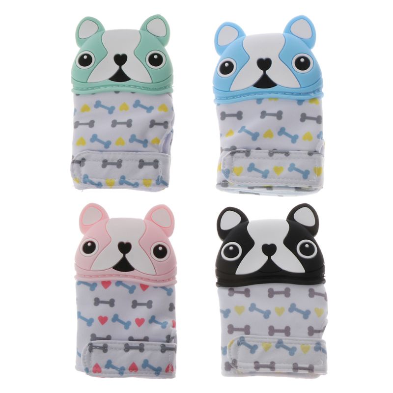 Găng Tay Ngậm Mọc Răng Chống Cắn Bằng Silicon Họa Tiết Hoạt Hình Cho Em Bé Sơ Sinh