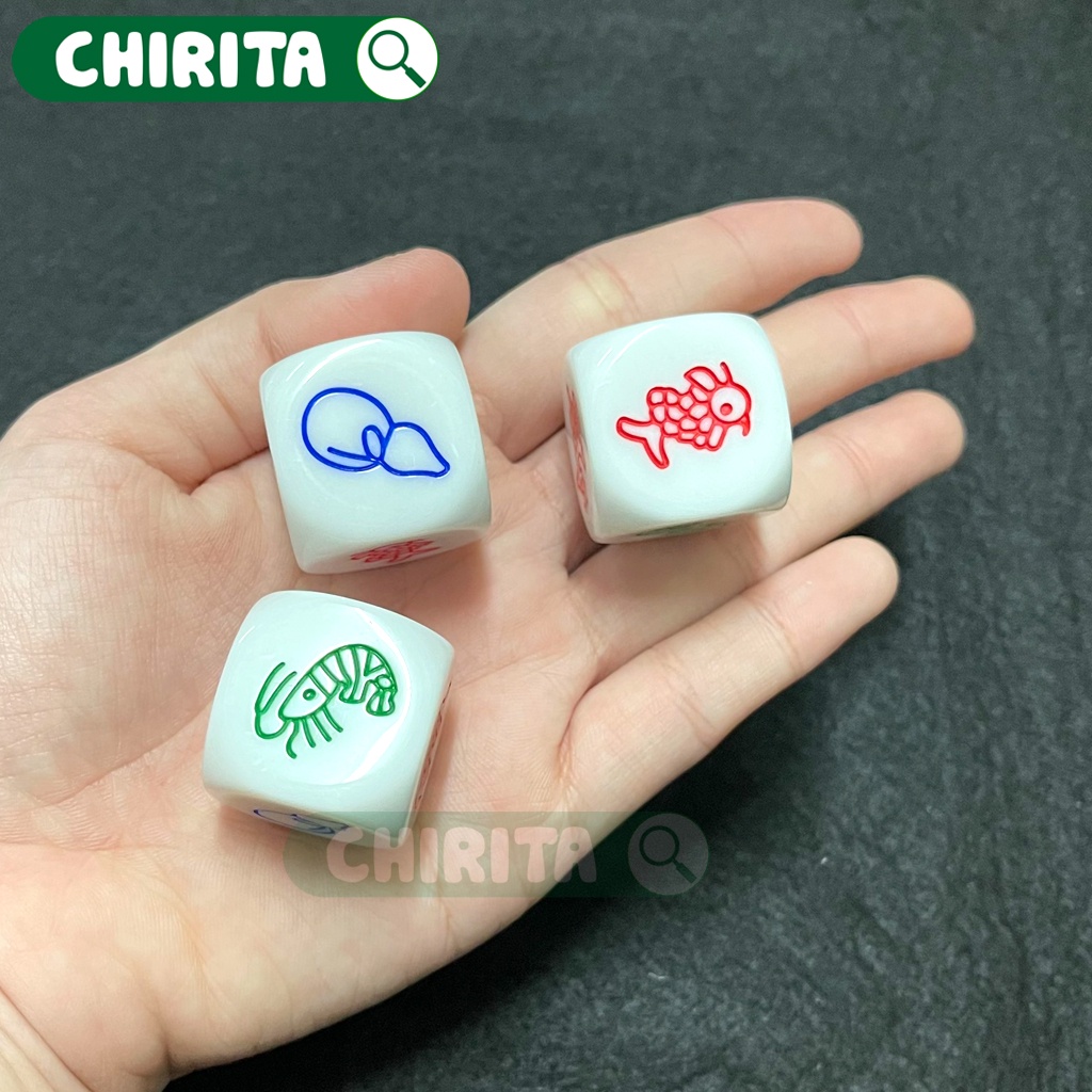 Bộ Bầu Cua HỘT LỚN - Bộ Lắc Bầu Cua Tôm Cá , Boardgame Đồ Chơi Trẻ Em CHIRITA