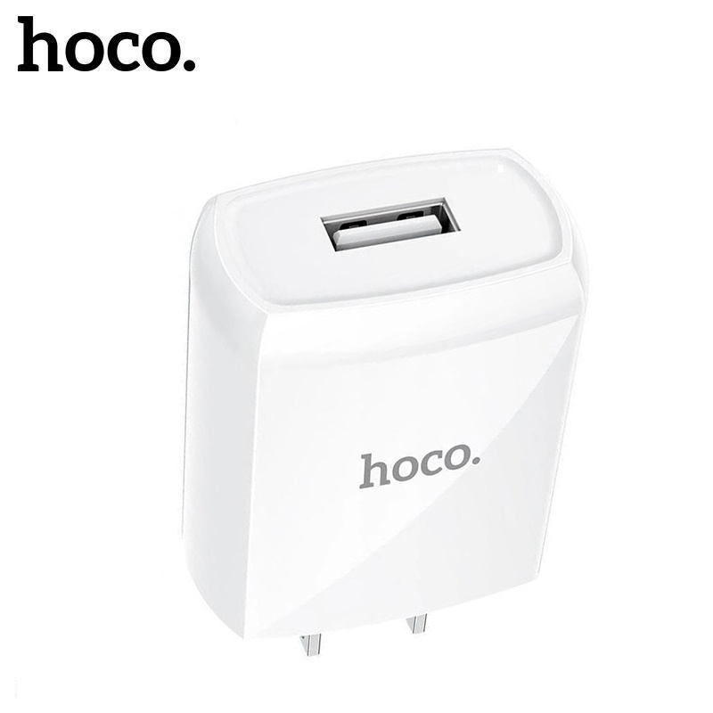 Củ sạc nhanh Hoco DC13 sạc nhanh 2.4A với cổng USB tương thích với nhiều dòng điện thoại, chân cắm dẹt tiêu chuẩn US