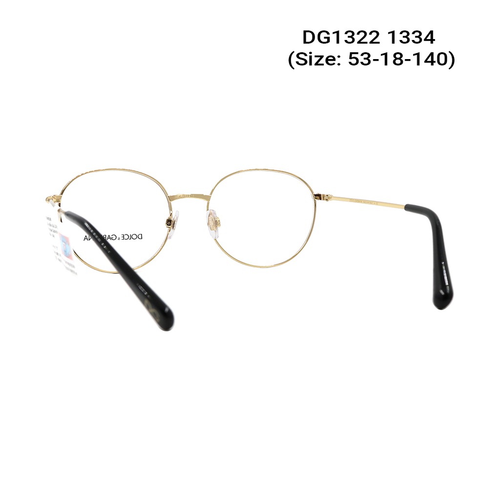 Gọng kính nam nữ chính hãng Dolce &amp; Gabbana DG1322 màu sắc thời trang, thiết kế dễ đeo bảo vệ mắt