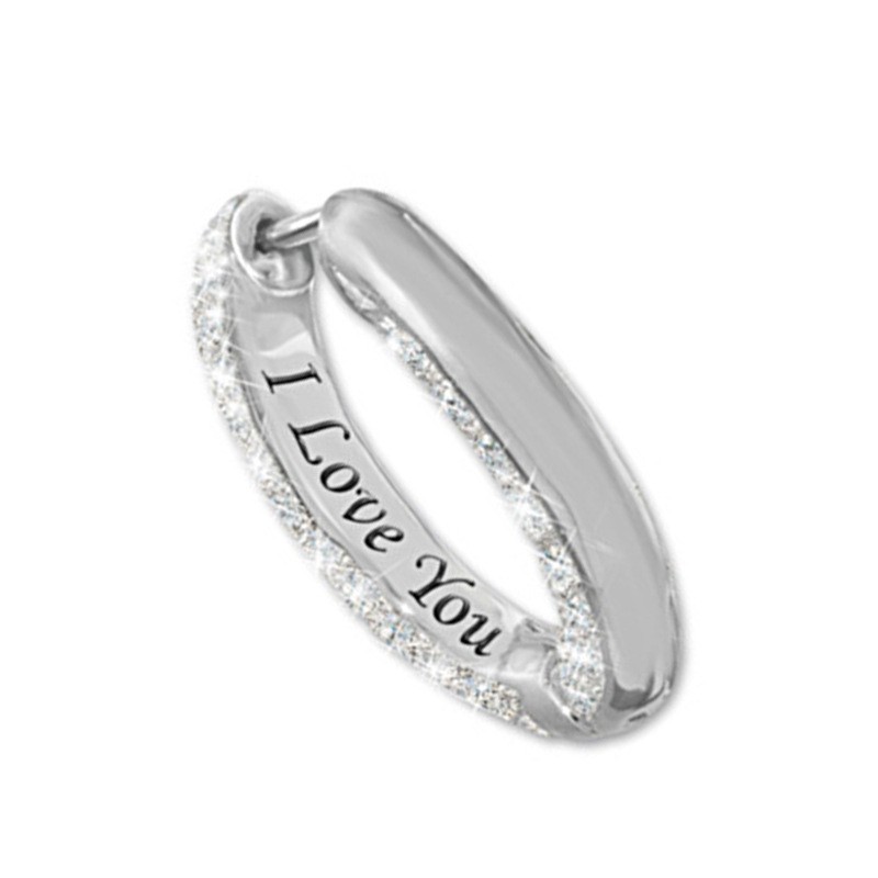 Bông tai tròn bạc 925 thời trang cho nữ - Hoa tai kim cương lấp lánh