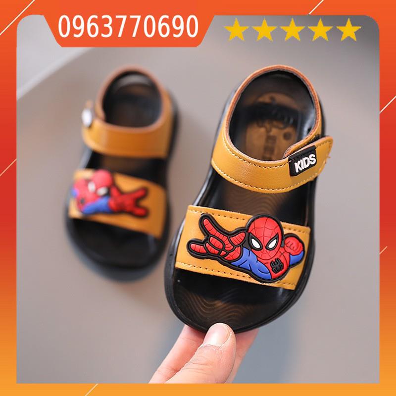 Sandal Tập Đi  Siêu Nhân Nhện cho bé trai, hàng da PU Quảng Châu cao cấp, siêu nhẹ êm chân cho bé mới tập đi