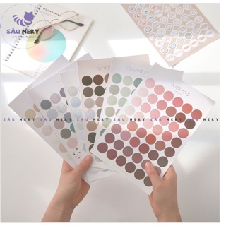 Sâu Nery - SN51 - Set 48 Dot Sticker trang trí nhật ký, sổ tay, kế hoạch, bulletjournal _COLOR SEAL