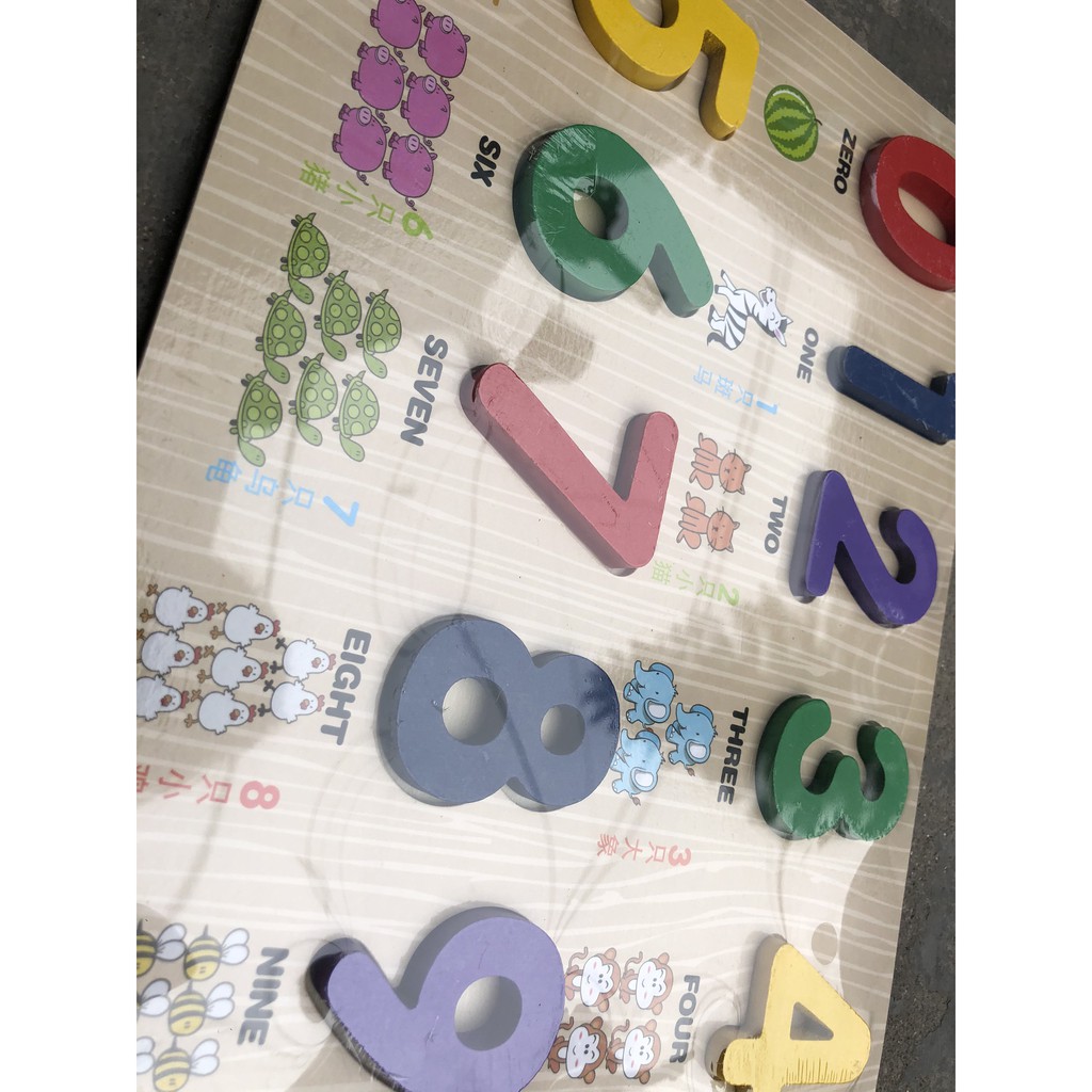 Bộ 2 Bảng Song Ngữ Chữ Cái In Hoa Và Số Học Cho Bé Tập Làm Quen